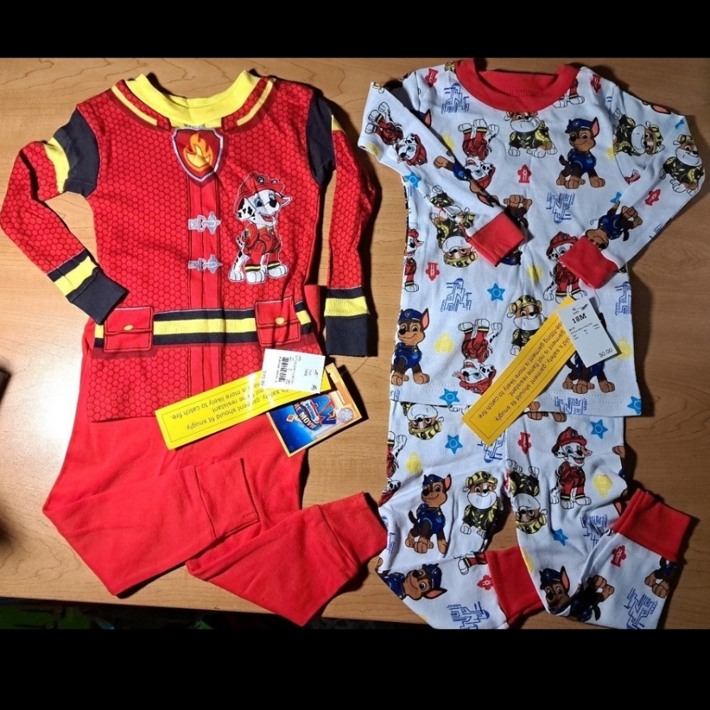 2 pair NEW WITH TAGS Paw Patrol Pajamas Cat and Jack Size 18 month